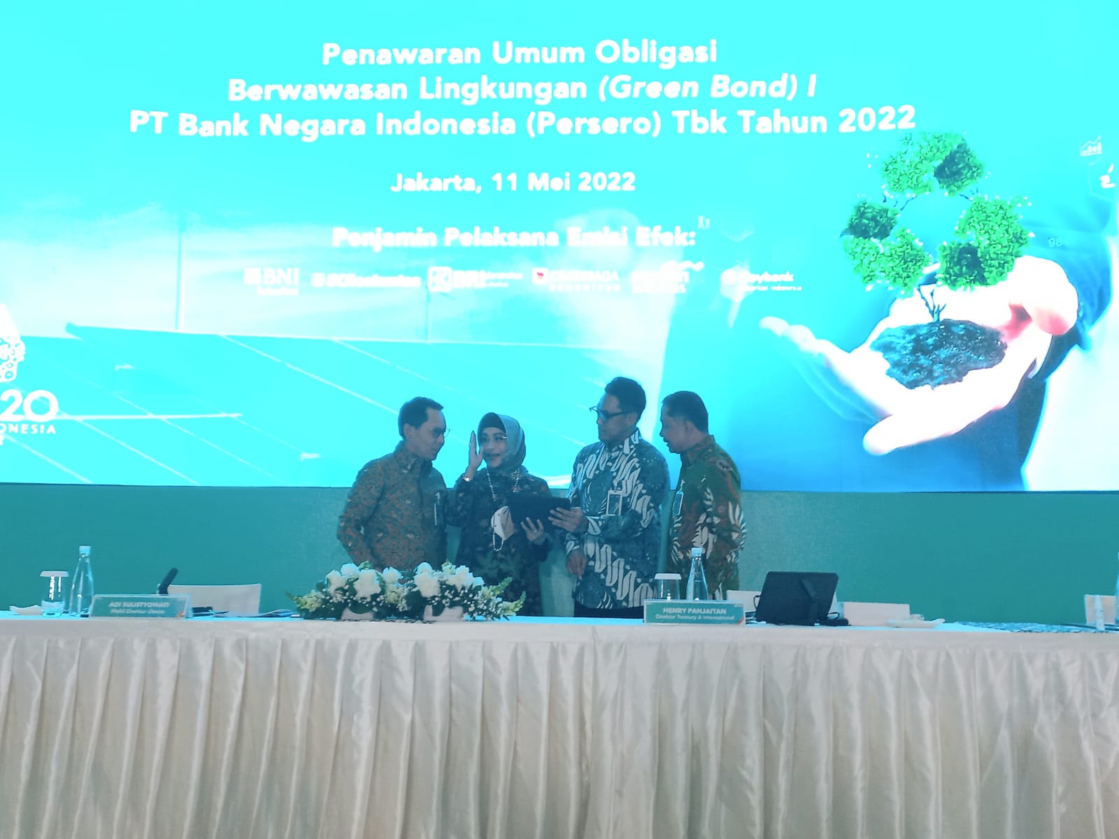 Public Expose Penawarkan Obligasi Korporasi Berwawasan Lingkungan (green bond) I BNI Tahun 2022, Rabu (11/5/2022).