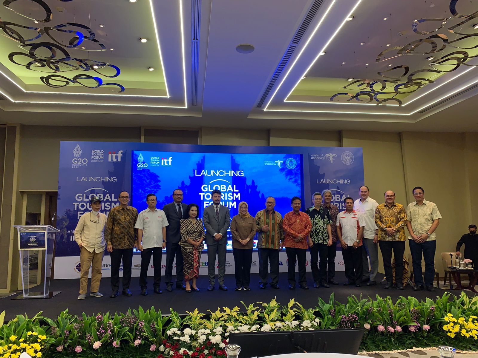 Acara launching Global Tourism Forum Annual Meeting 2022 di Pullman Hotel Jakarta, Rabu (25/5).