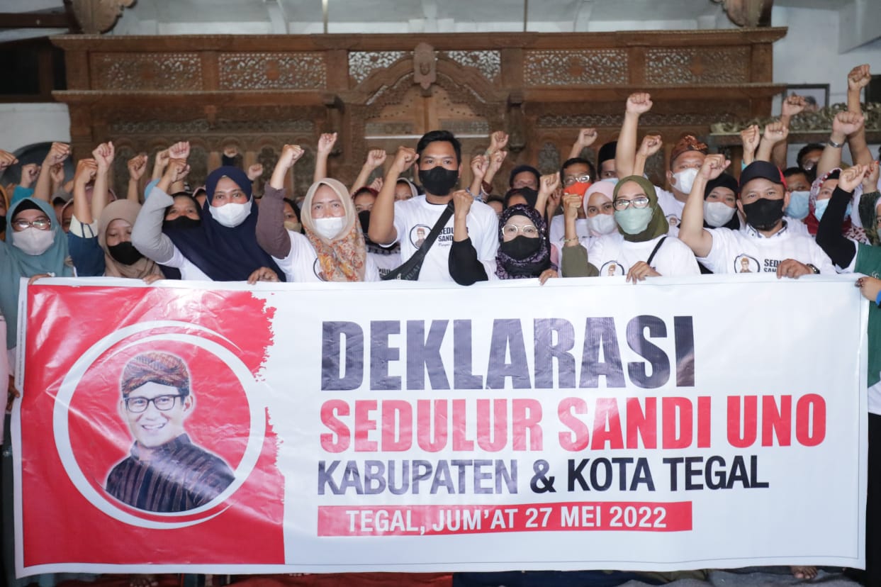 Sedulur Sandi menggelar pelatihan bagi pelaku UMKM di Tegal, Jateng sekaligus menyatakan dukungan maju di pilpres 2024.