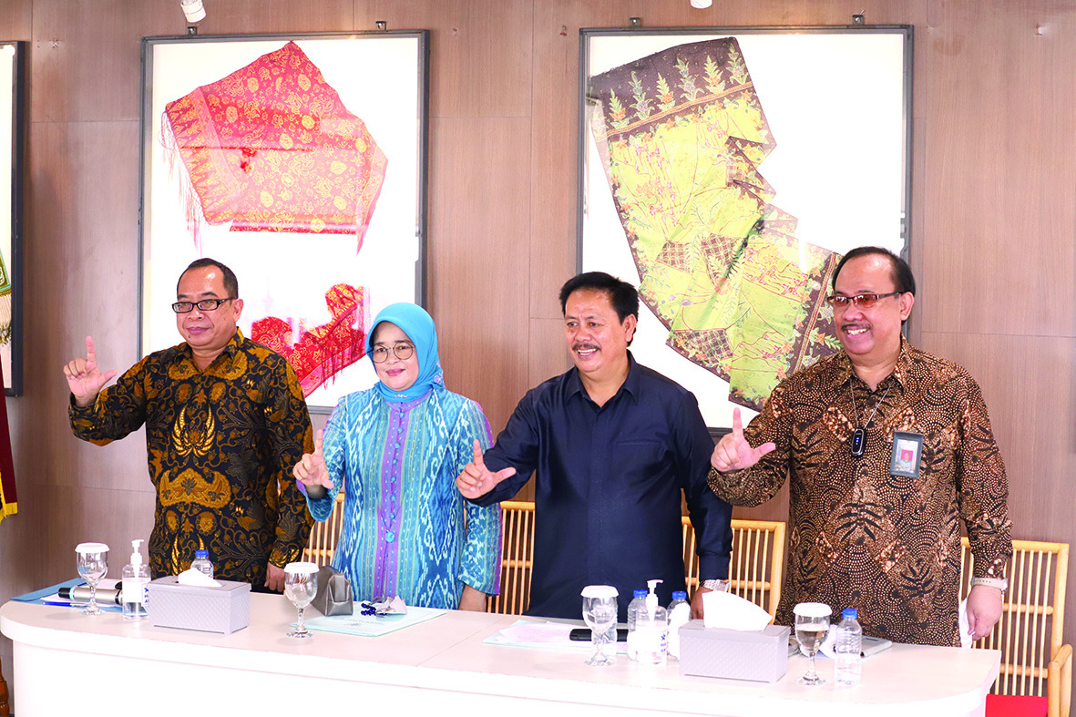 Acara konferensi pers HUT ke-42 Perpusnas di Jakarta Pusat, Jumat (13/5).