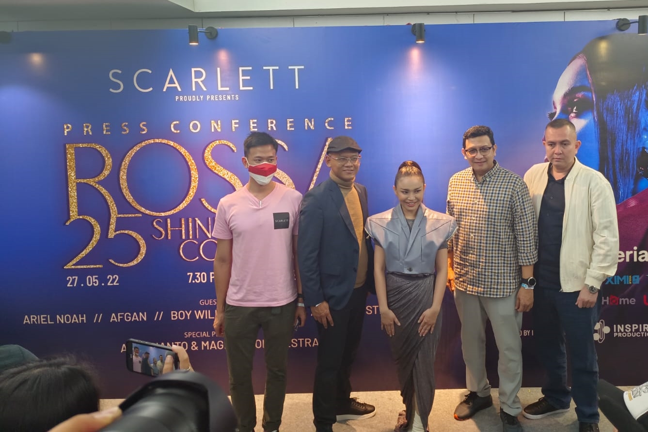 Pada Jumat (27/5) pergelaran konser musik Rossa dengan tema Rossa 25 Shining Years Concert.