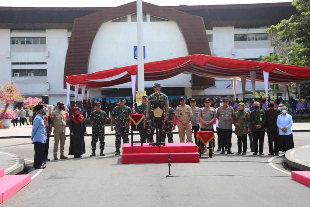 Pembukaan Latsitardanus yang dihadiri Panglima TNI Jenderal Andika Perkasa dam Rektor IPDN Hadi Prabowo