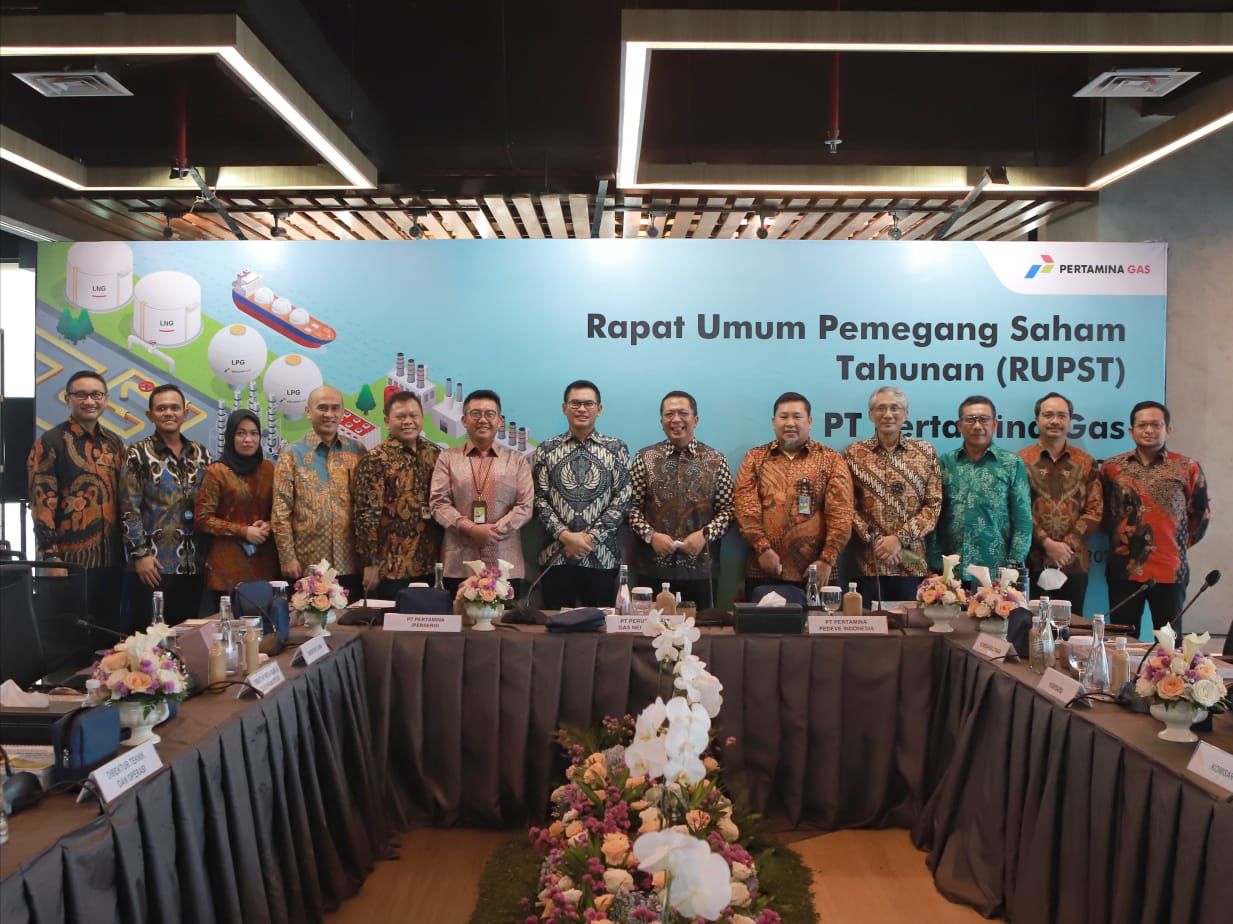 Rapat Umum Pemegang Saham (RUPS) Tahunan PT Pertamina Gas Tahun Buku 2021 di Grha Pertamina, Gambir, pada Kamis (19/05).