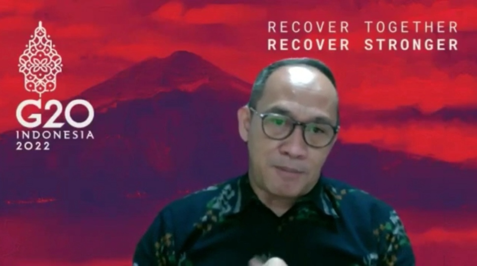 Direktur HAM dan Kemanusiaan Kementerian Luar Negeri Achsanul Habib saat menyampaikan pernyataan.