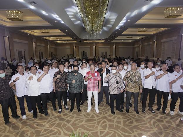 Menteri BUMN Erick Thohir bersilaturahmi dan halal bihalal bersama APINDO (Asosiasi Pengusaha Indonesia) Provinsi Lampung, Rabu (11/5)