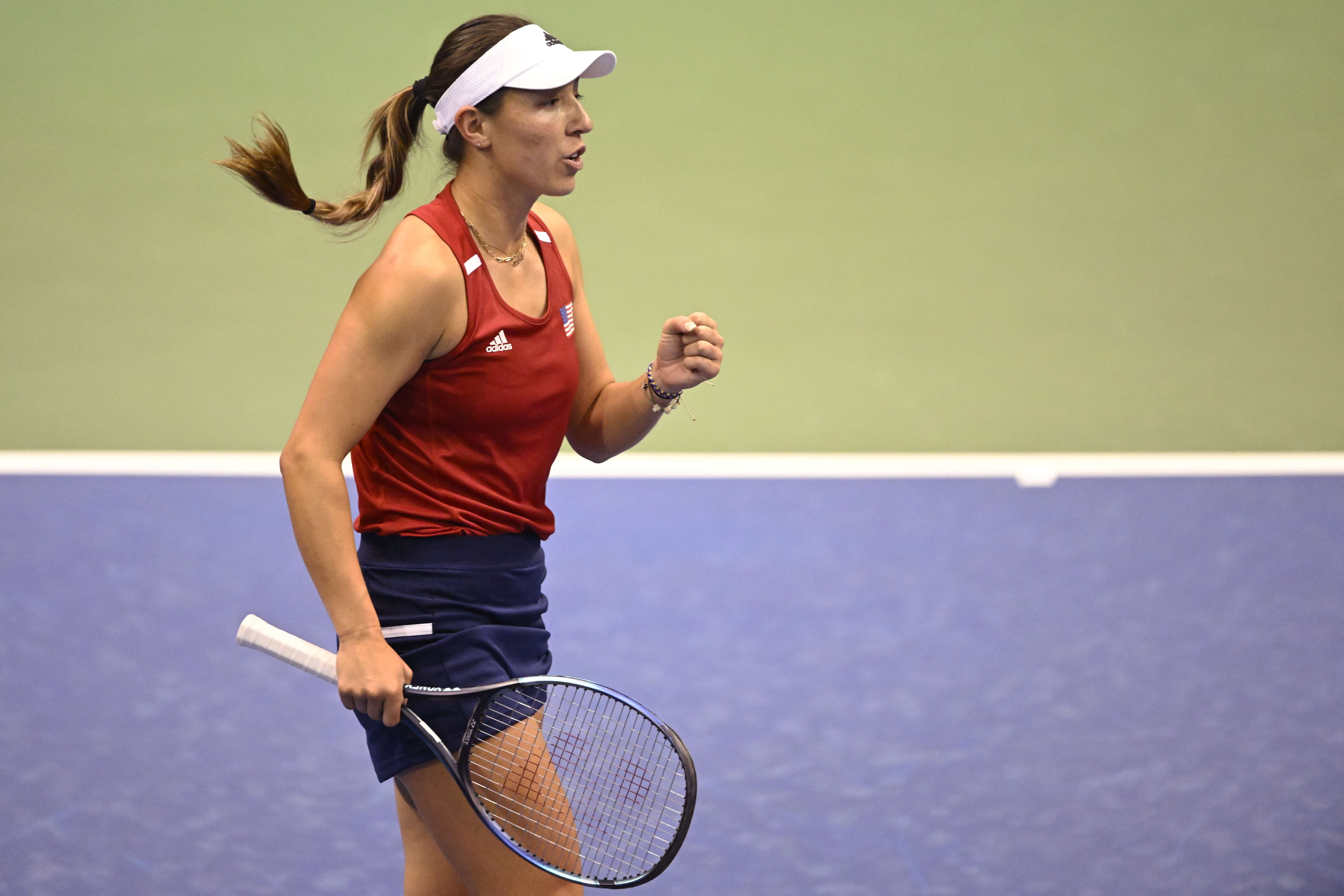 Petenis Amerika Serikat, Jessica Pegula, saat berlaga di sebuah kompetisi.