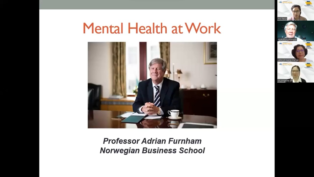 Prof. Adrian Furnham dari Norwegian Business School menjadi pembicara di UBM
