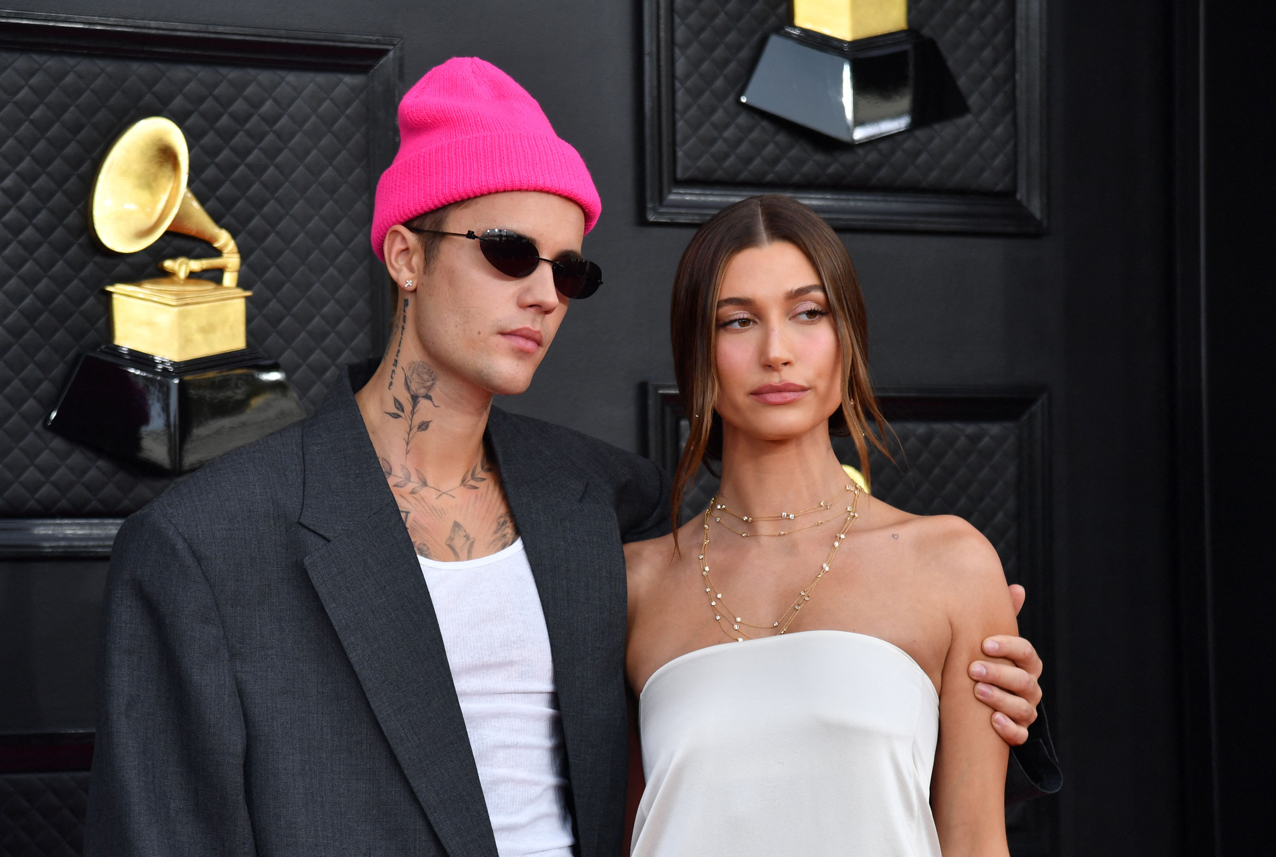 Penyanyi Justin Bieber dan istrinya Hailey