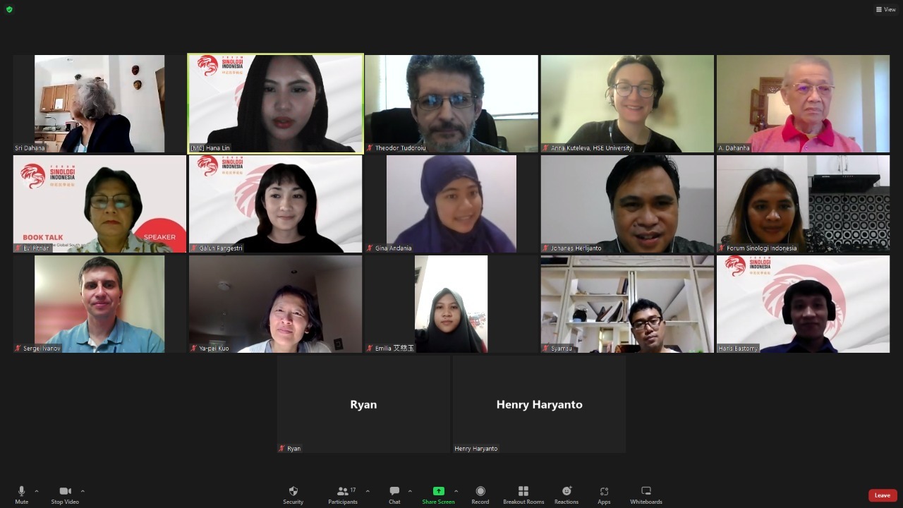 Webinar yang membahas buku China in the Global South: Impact and Perceptions