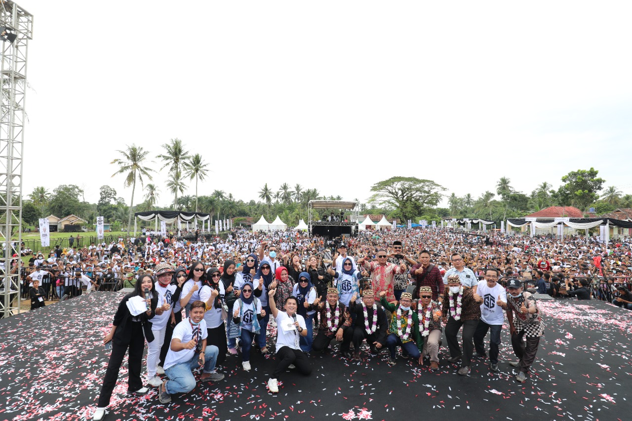 Sebanyak 10 ribu simpatisan hadir yang berasal dari Provinsi Banten, Jabar, Kalsel, Sumut dan Sulawesi Tenggara di Lampung.