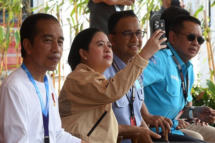 Sejumlah elit politik menonton langsung ajang Formula-e di Jakarta