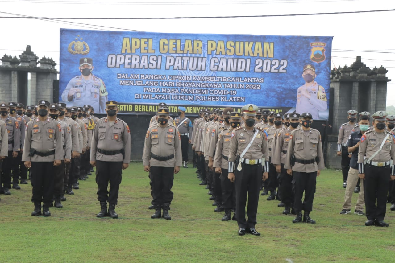 Apel Gelar Pasukan Operasi Patuh Candi 2022 di Klaten