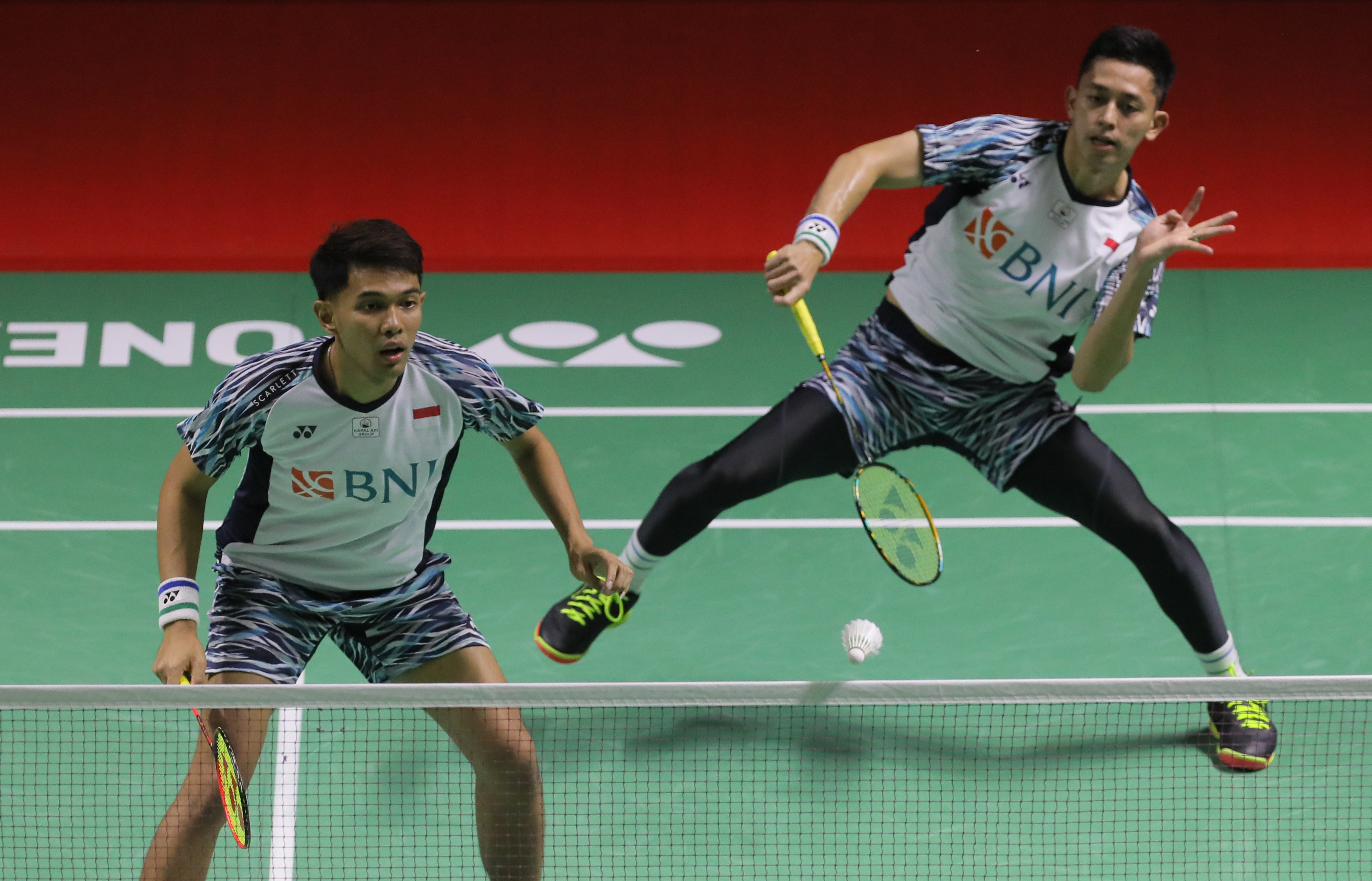 Pebulu tangkis Indonesia Muhammad Rian/Fajar Alfian saat berlaga.