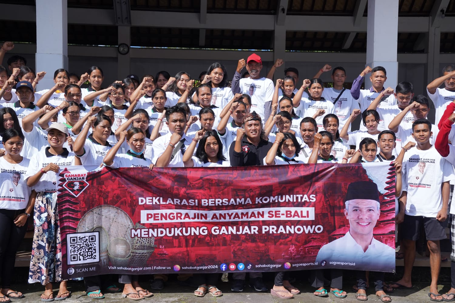 Deklarasai dukungan untuk Ganjar Pranowo dari pengrajin anyaman bambu se-Bali.