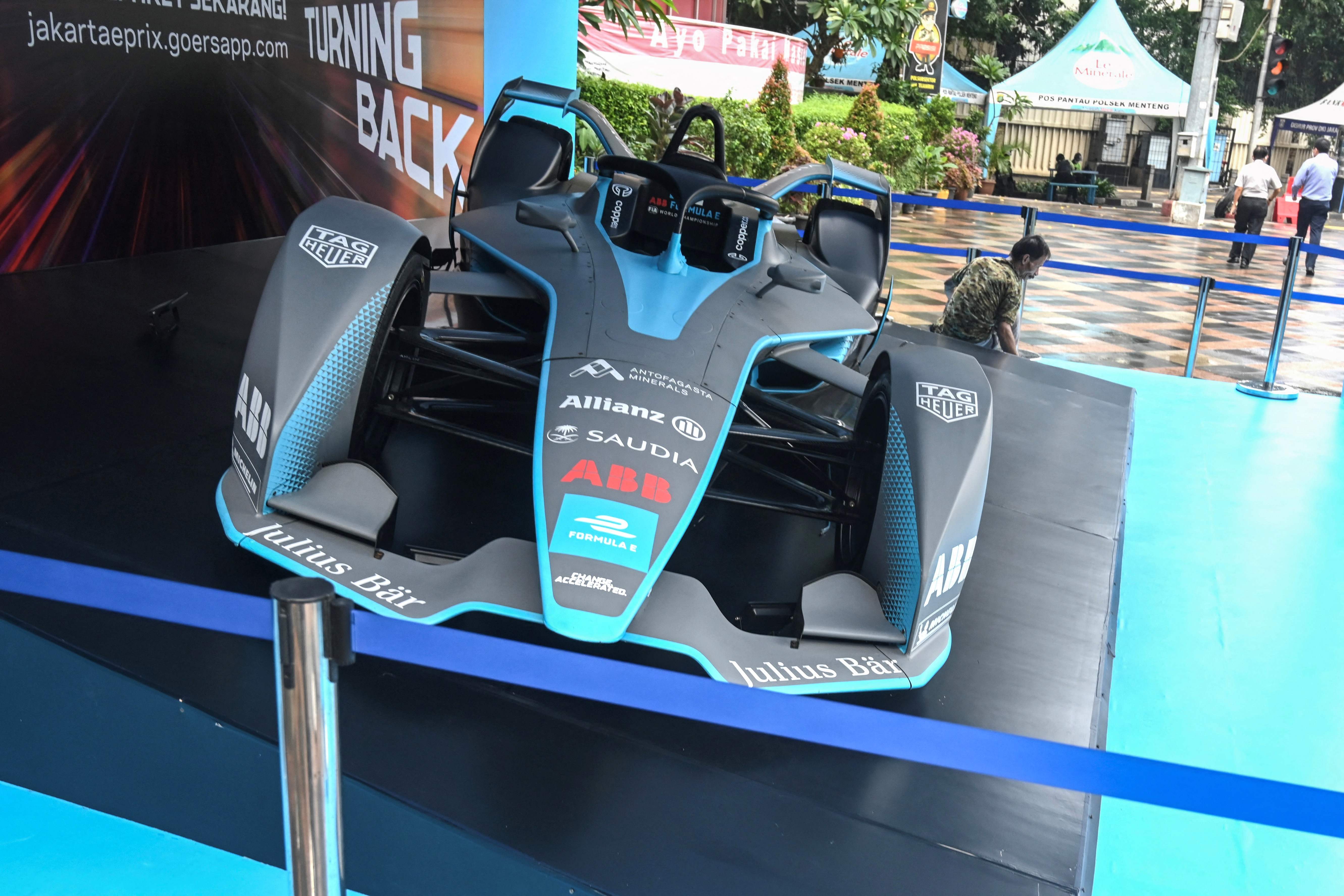 Salah satu mobil pembalap yang akan mengikuti ajang Formula E di Jakarta.