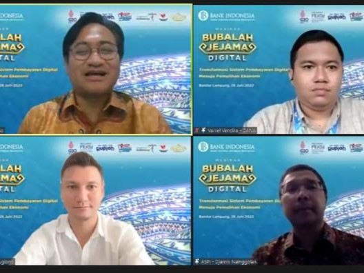 Kantor BI Perwakilan Provinsi Lampung menyelenggarakan webinar bertajuk Bubalah Jejama Digital pada Selasa (28/6).