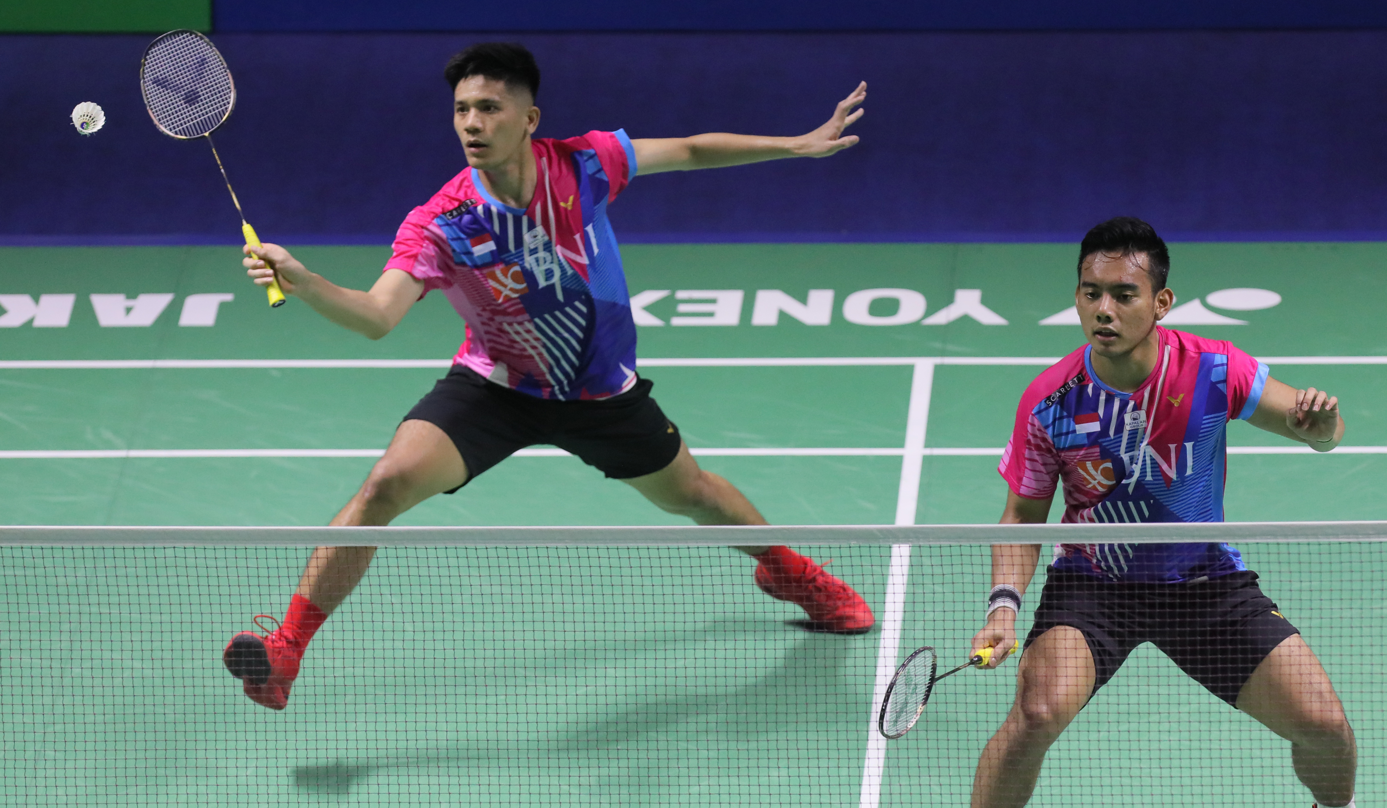 Pebulu tangkis ganda putra Indonesia Pramudya Kusumawardana/Yeremia Erich Yoche Yacob Rambitan