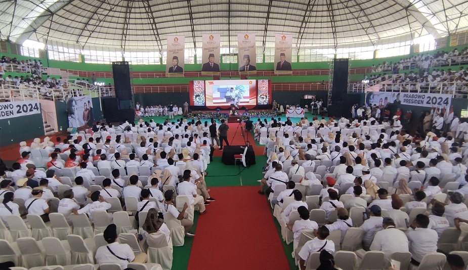 Deklarasi kader Gerindra mendukung Prabowo Subianto maju dalam Pilpres 2024. 