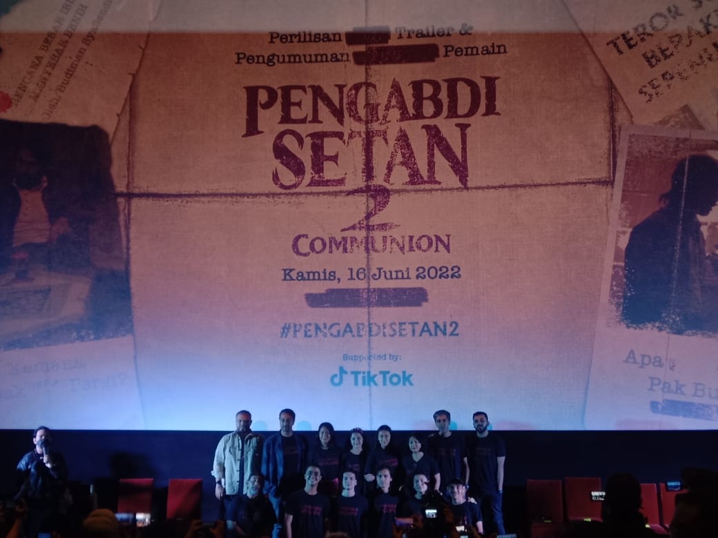 Suasana peluncuran trailer Pengabdi Setan 2: The Communion, di Jakarta, Kamis (16/6).