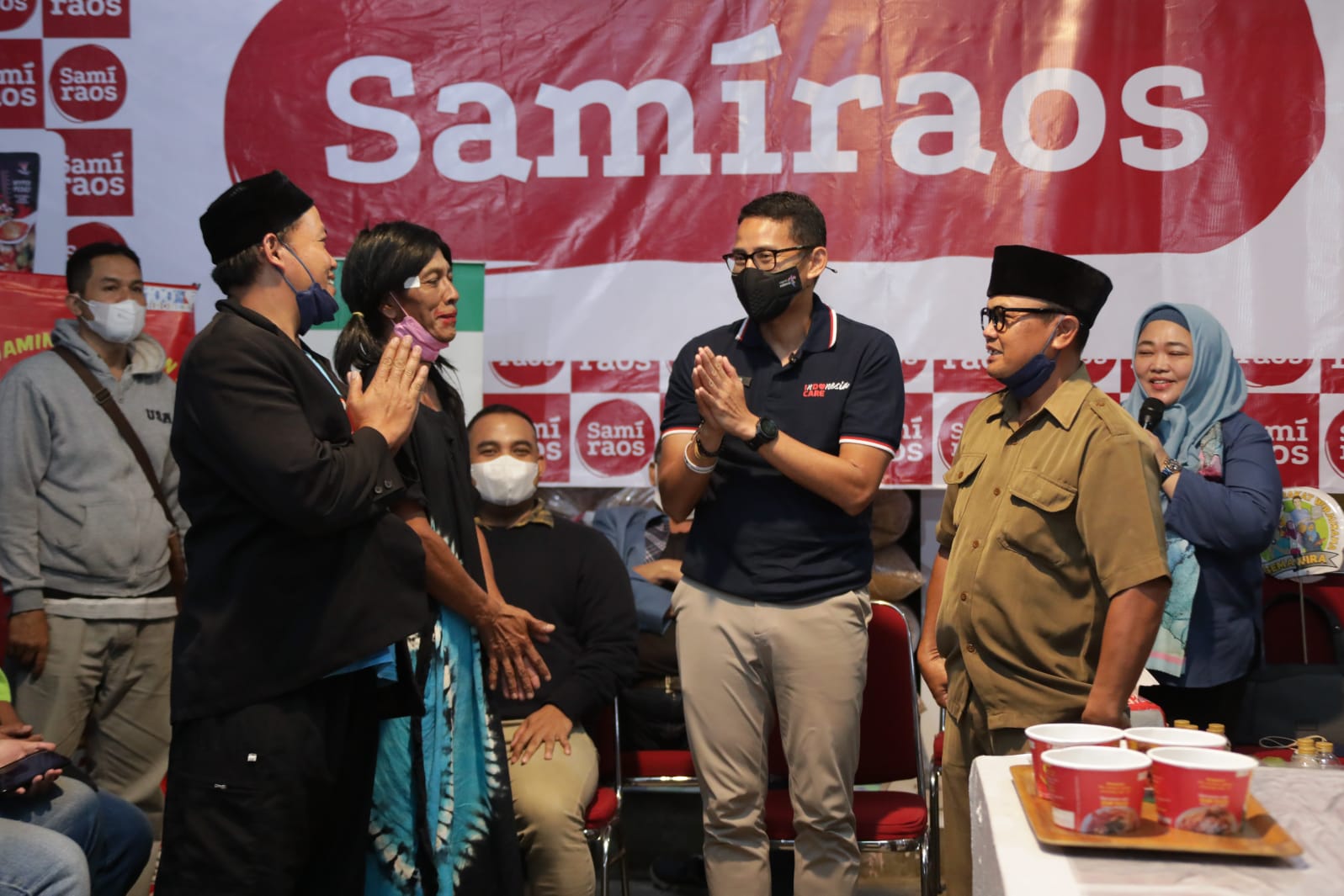 Menparekraf Sandiaga Uno menghadiri pelatihan pembuatan baso aci, di Garut, Selasa (21/6) 