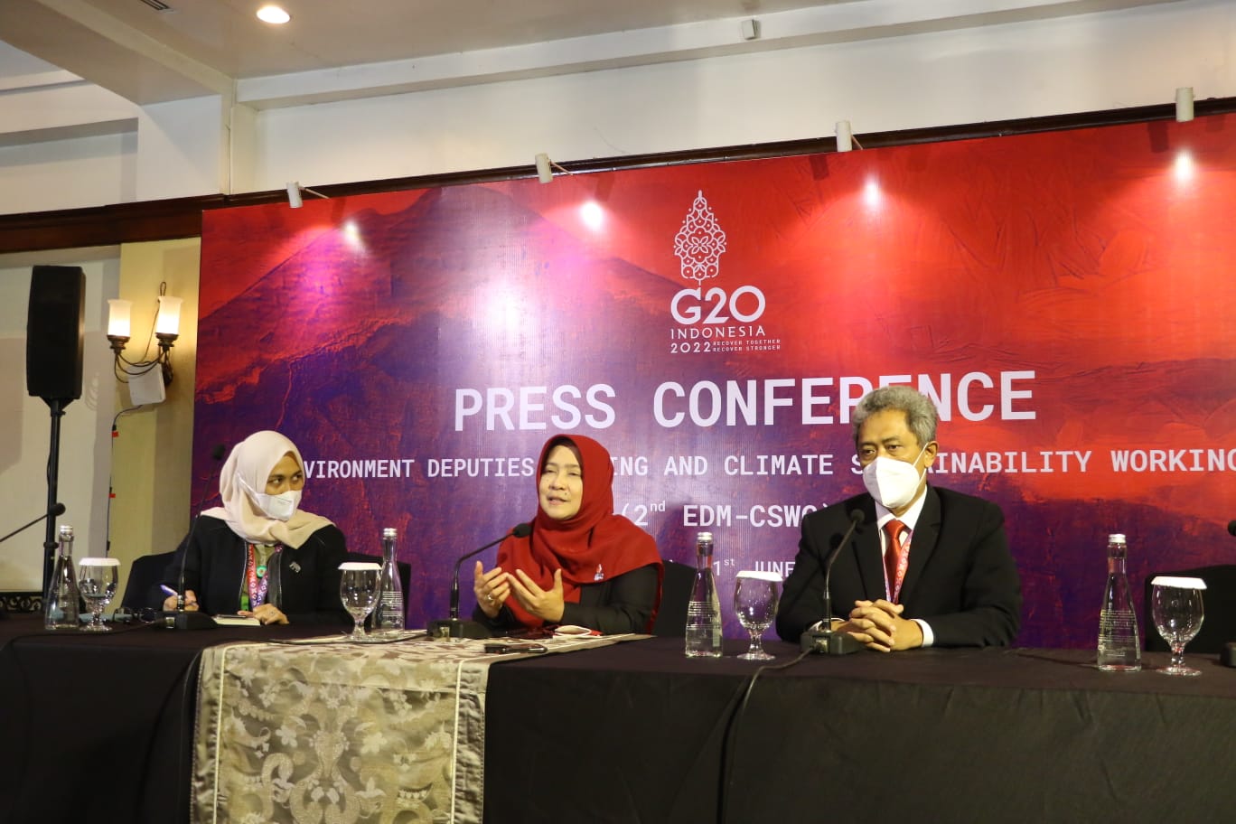 Konferensi pers yang menjelaskan hasil pertemuan EDM-CSWG2 di Jakarta, Selasa (21/6)