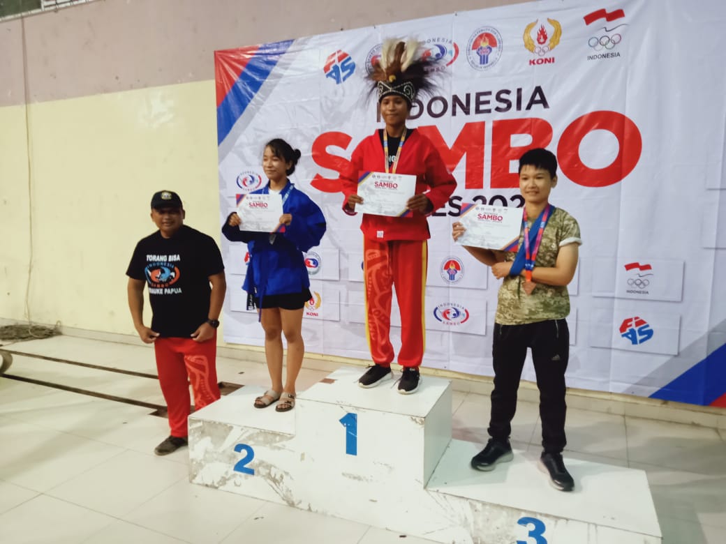 Kontingen Sambo Marauke Papua dari Sasana Bintang NKRI Papua meraih 1medali emas dan 2 medali perunggu. 