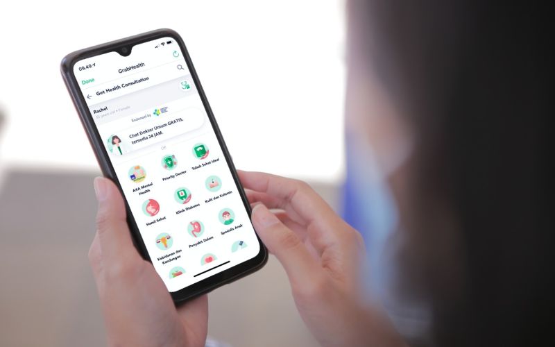 Aplikasi telemedicine dalam layar smartphone.