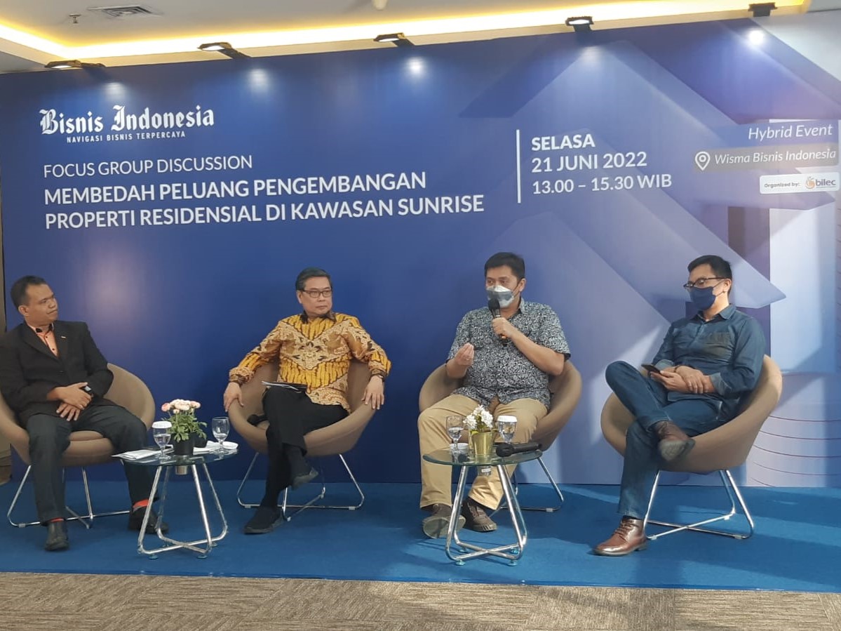 Forum Group Discussion: Membedah Peluang Pengembangan Properti Residensial di Kawasan Sunrise, Jakarta, Selasa (21/6).