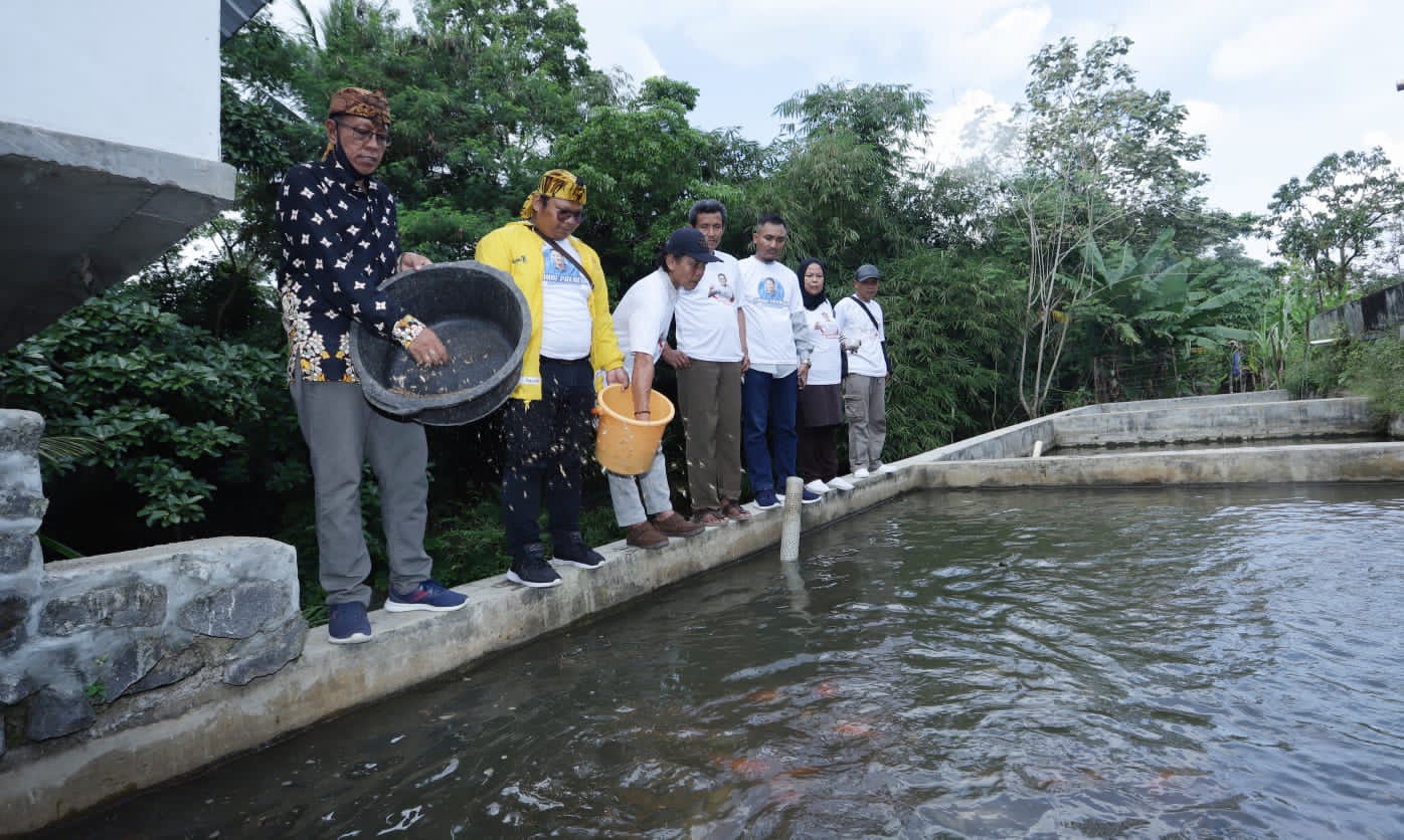 Pelatihan budidaya ikan dan pembuatan pakan ikan mandiri menjadi fokus relawan sandia di Ciamis untuk menggerakkan ekonomi kreatif di desa