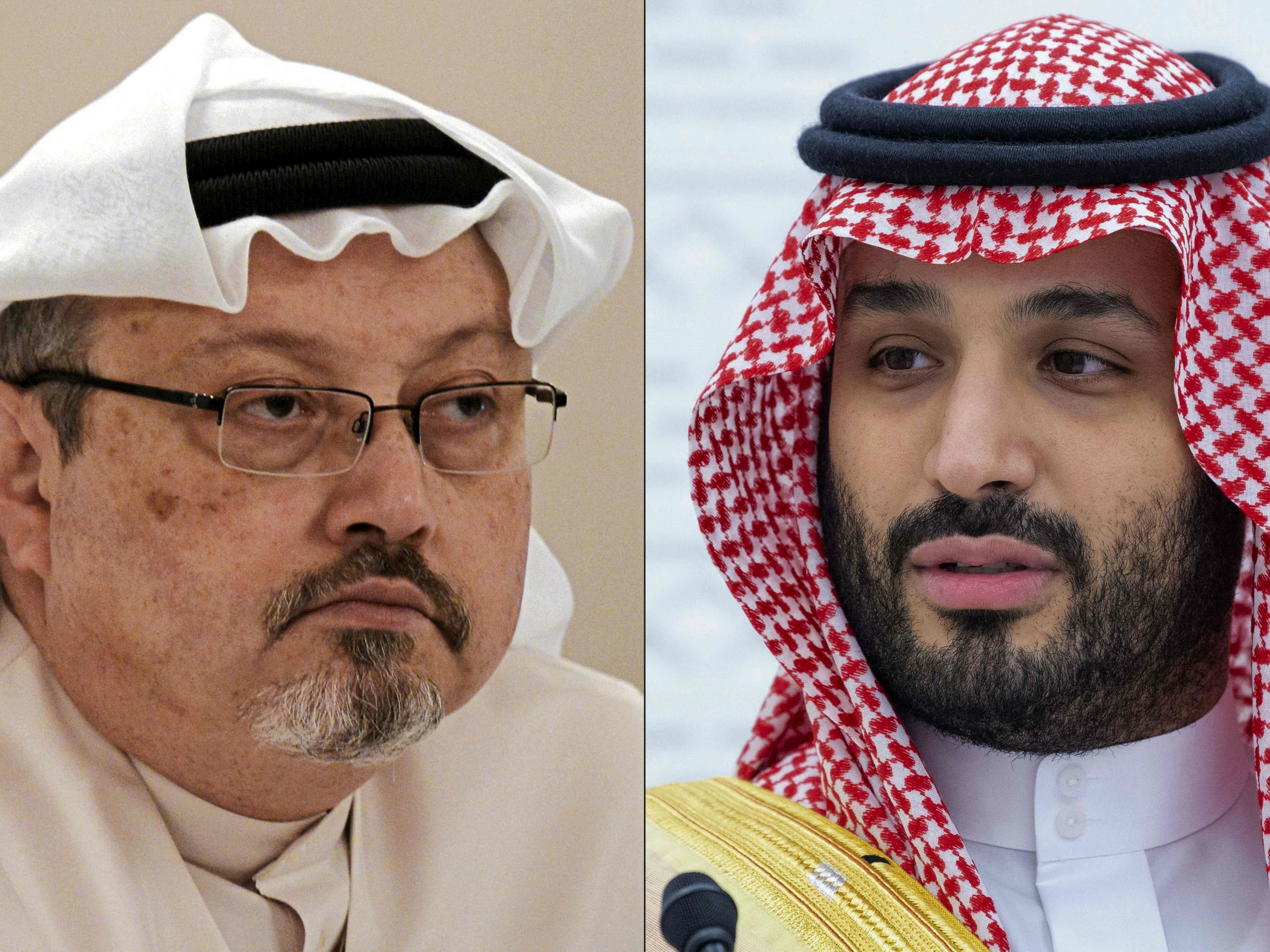 Jamal Khashoggi (kiri) dan Pangeran Mahkota Saudi Mohammed bin Salman.