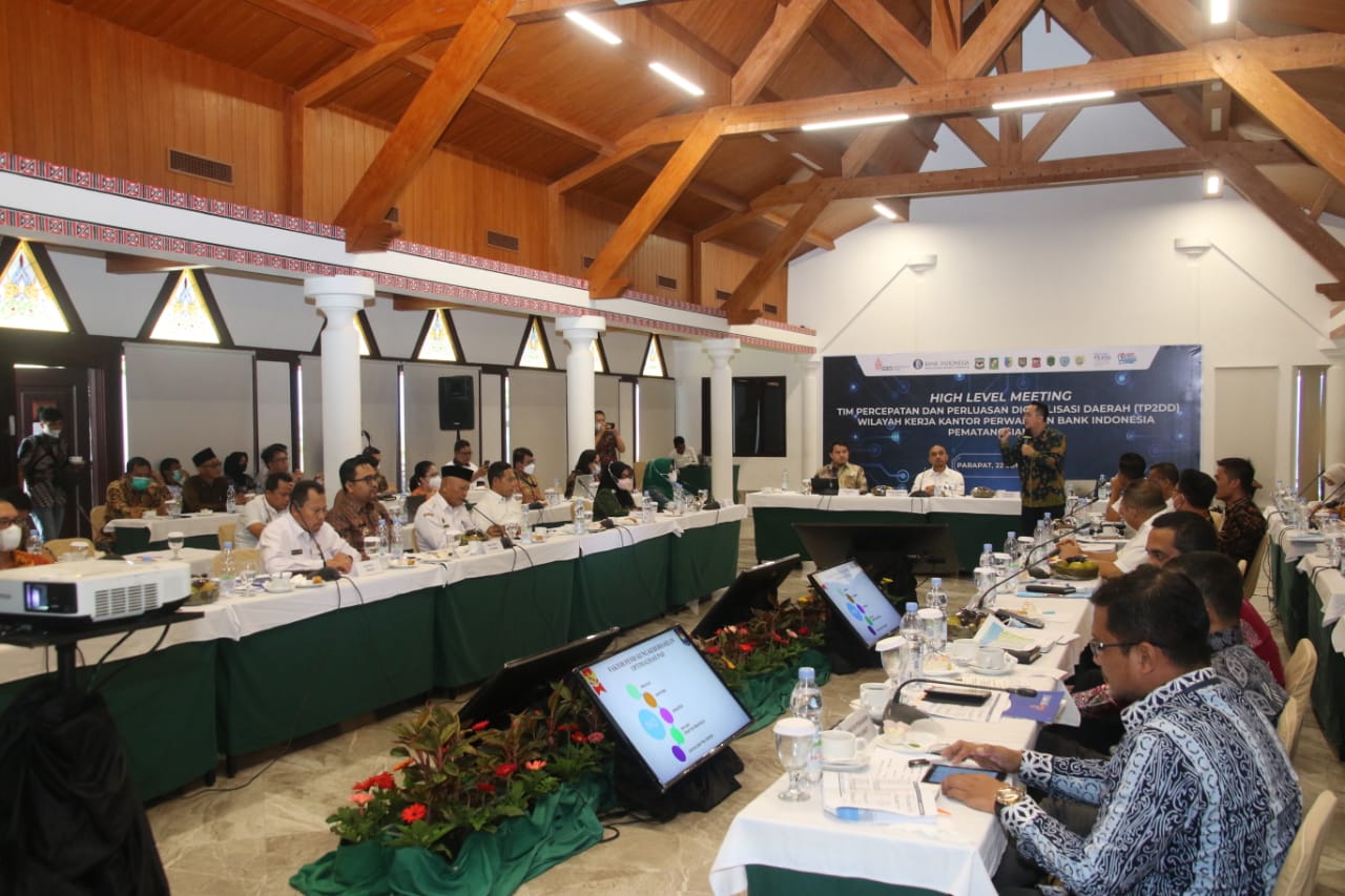 Rapat Tim Percepatan dan Perluasan Digitalisasi Daerah (TP2DD) Wilayah Kerja Kantor Perwakilan Bank Indonesia (KPw BI) Pematangsiantar, Rabu
