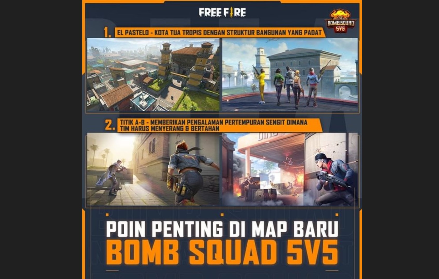 Mode baru Bomb Squad 5v5 di peta El Pastelo