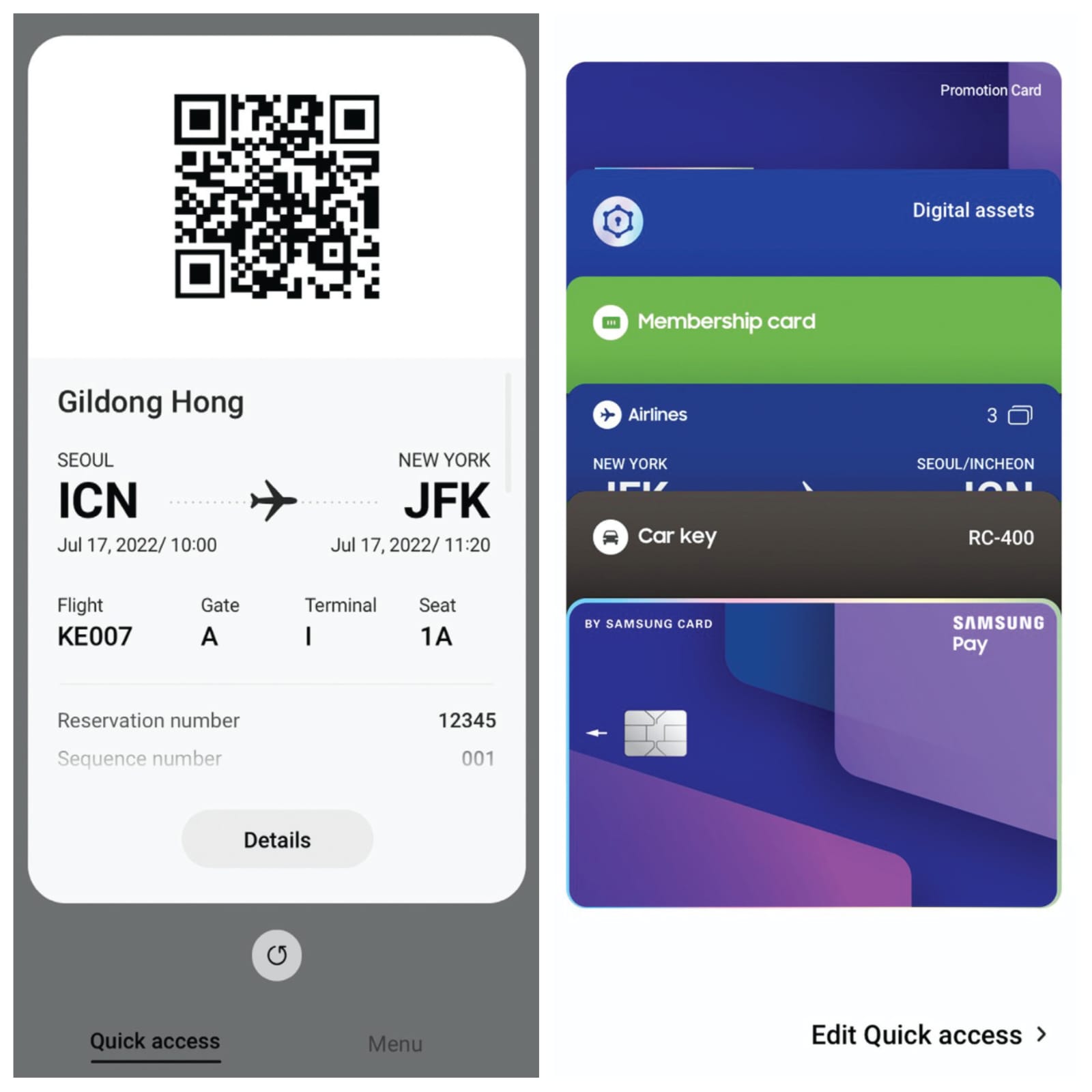 Aplikasi Samsung Wallet.