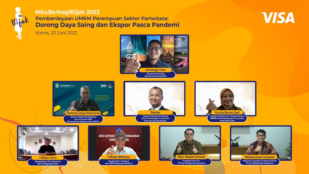 Webinar Program #IbuBerbagiBijak yang digelar Visa dengan menghandirkan sejumlah narasumber.