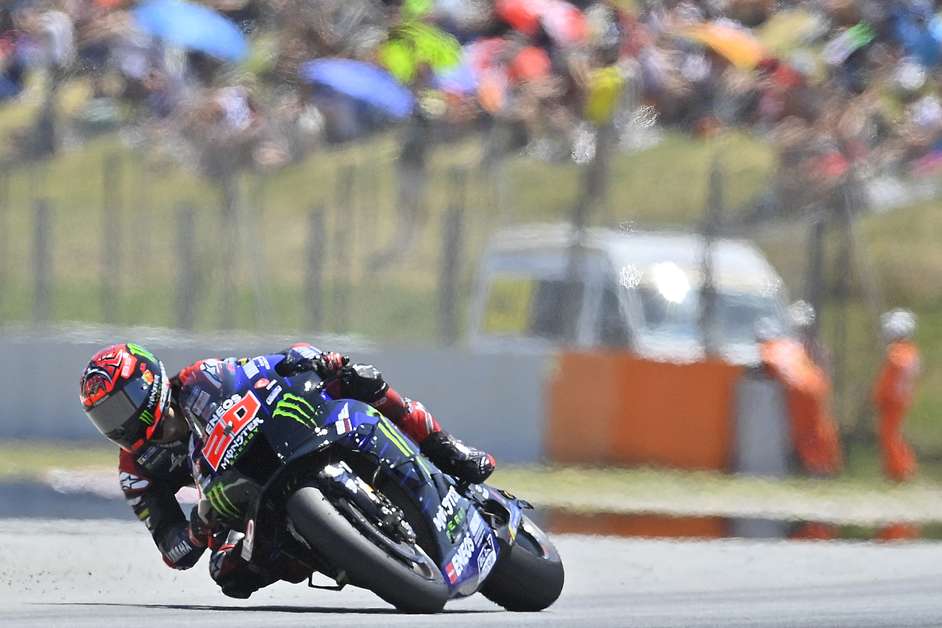 Pembalap Monster Yamaha Fabio Quartararo menjuarai MotoGP Catalunya, Minggu (5/6). 