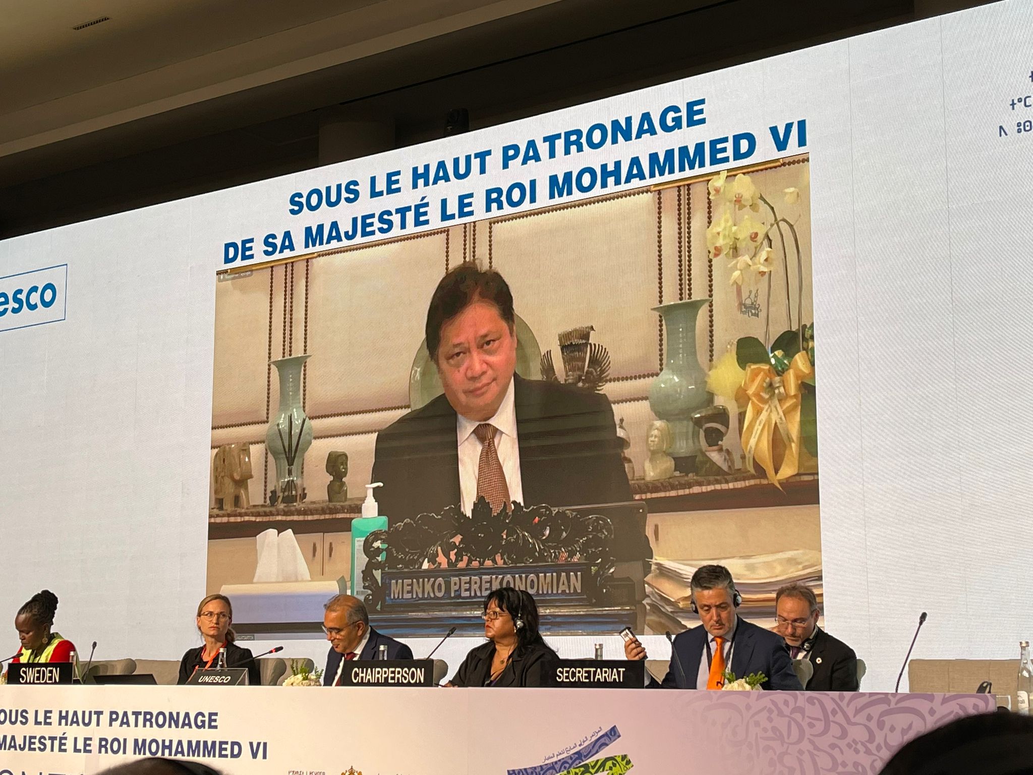 Menko Perekonomian Airlangga Hartarto saat memaparkan program Kartu Prakerja di CONFINTEA VII