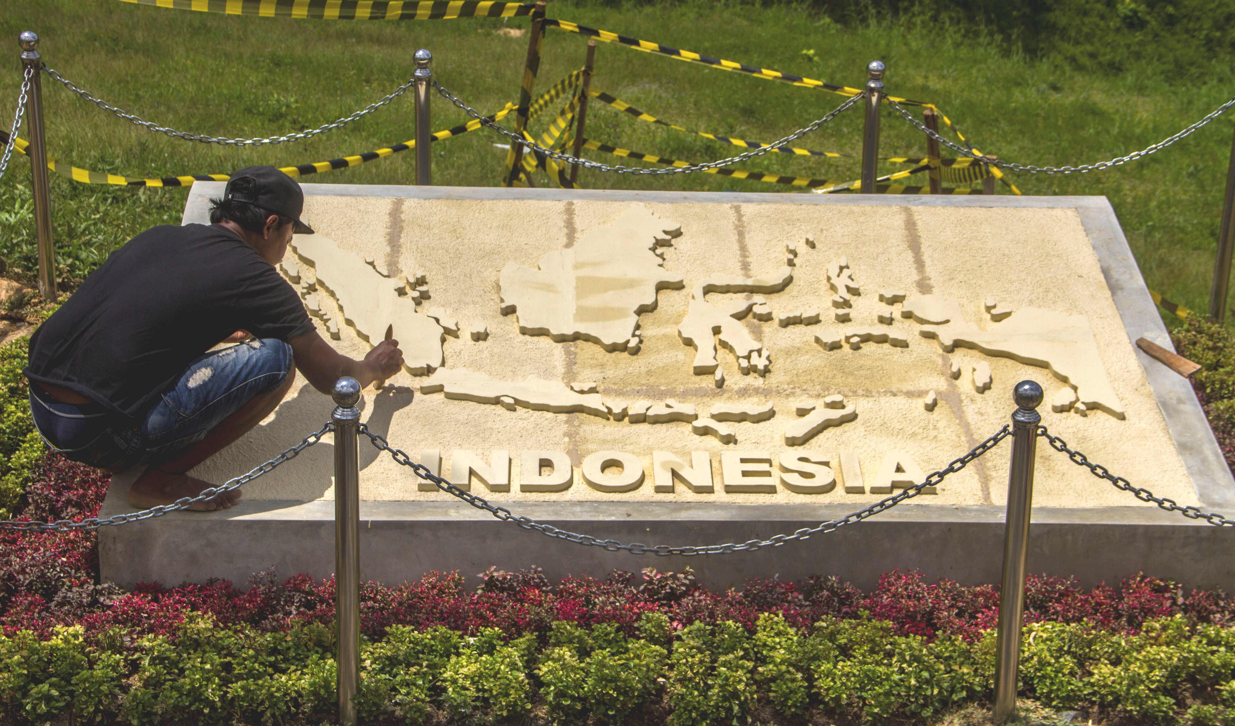 Prasasati Peta Indonesia di titik nol IKN.