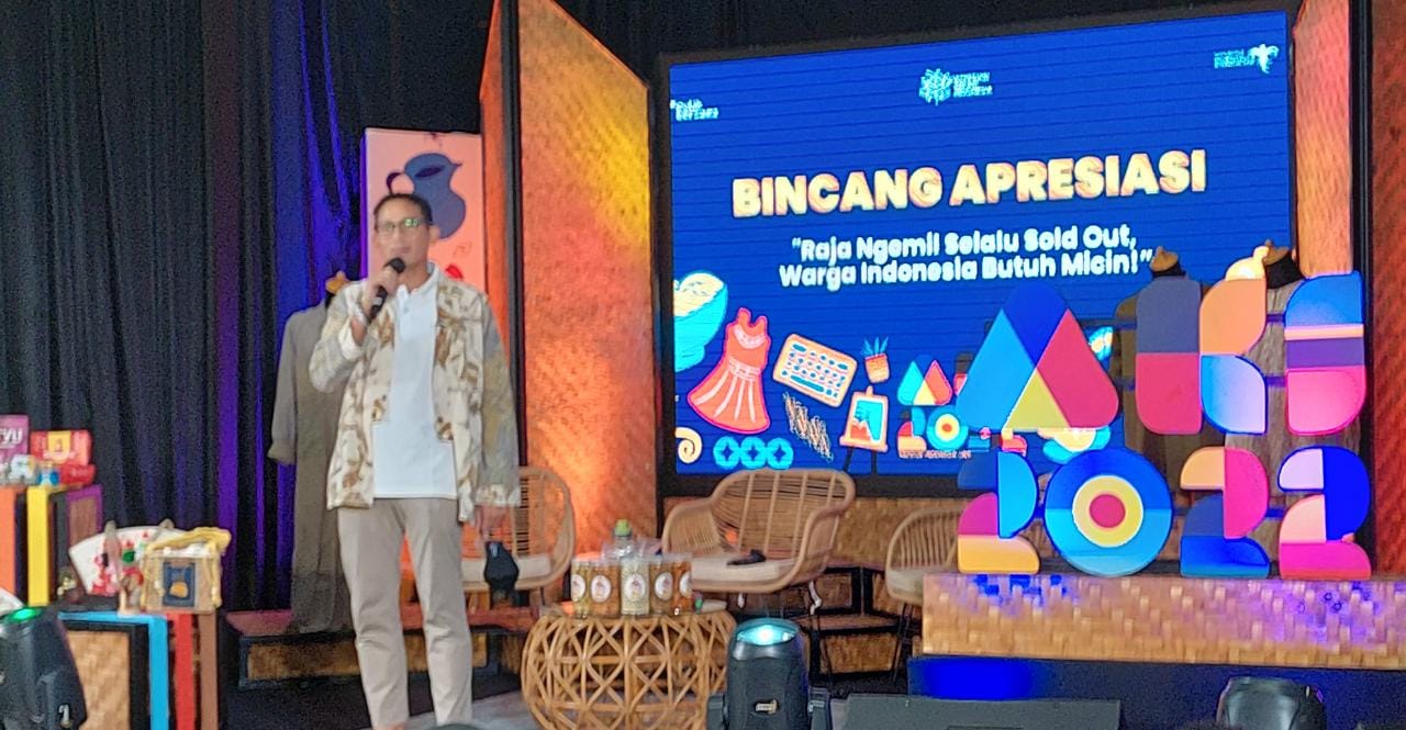 Menparekraf Sandiaga Salahudin Uno menjadi pembicara dalam Bincang Apresiasi di Tasikmalaya, Jawa Barat.