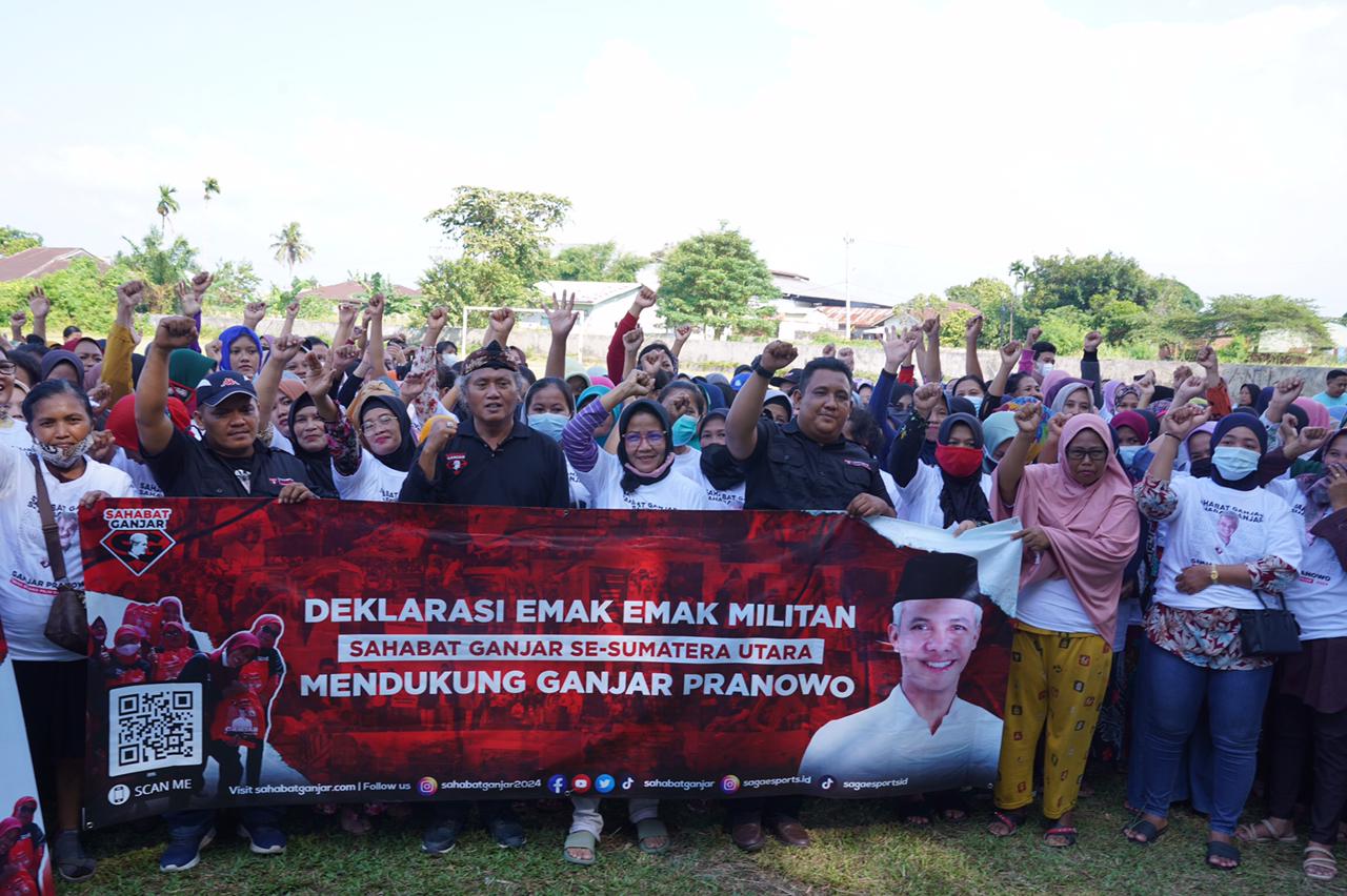 Deklarasi Emak-Emak Militan mendukung Ganjar Pranowo di Medan.