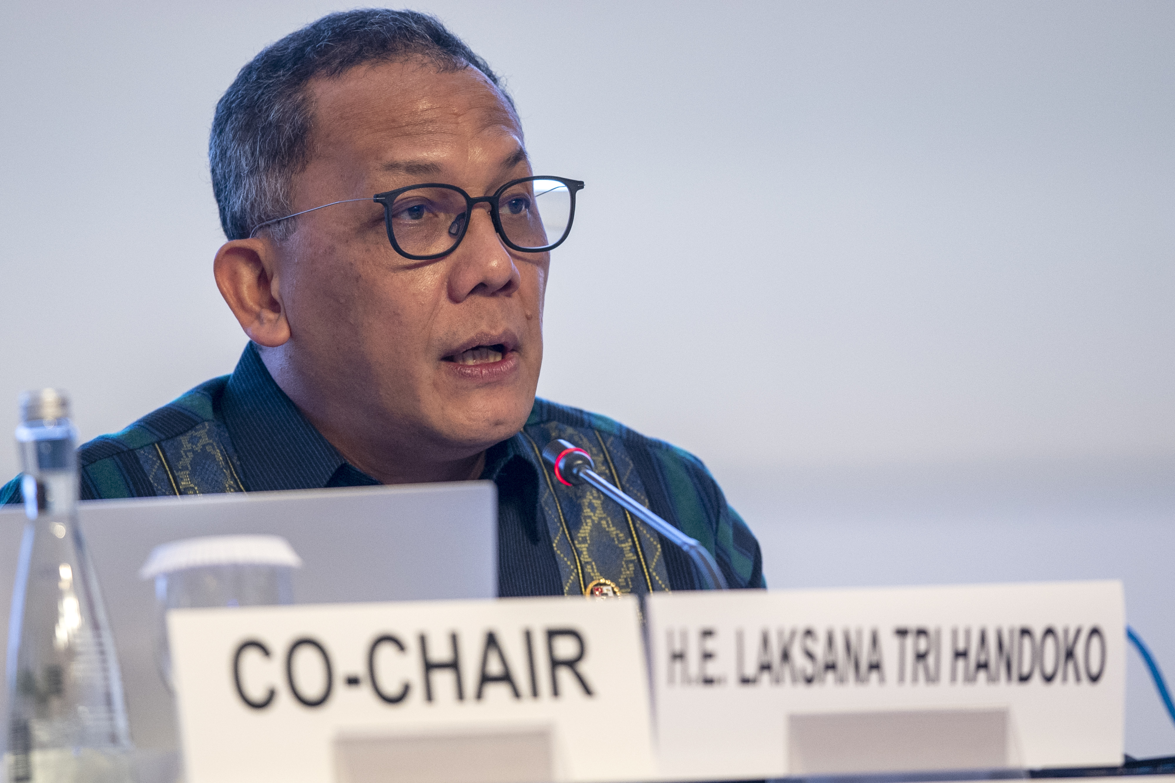 Kepala BRIN Laksana Tri Handoko menyampaikan paparan saat pertemuan GPDRR 2022 di Nusa Dua, Bali, Jumat (27/5/2022).