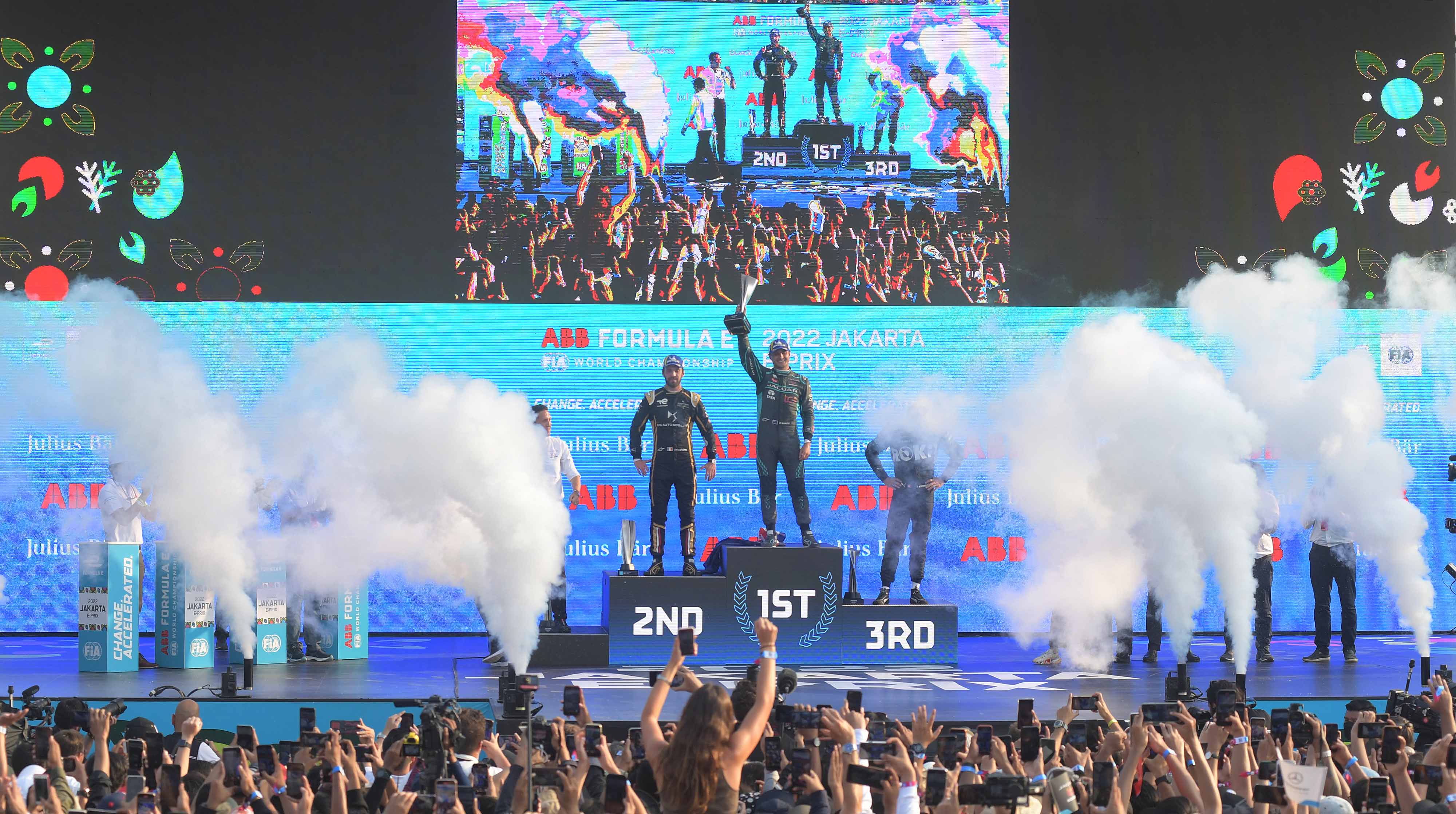 Selebrasi podium jakarta E-Prix