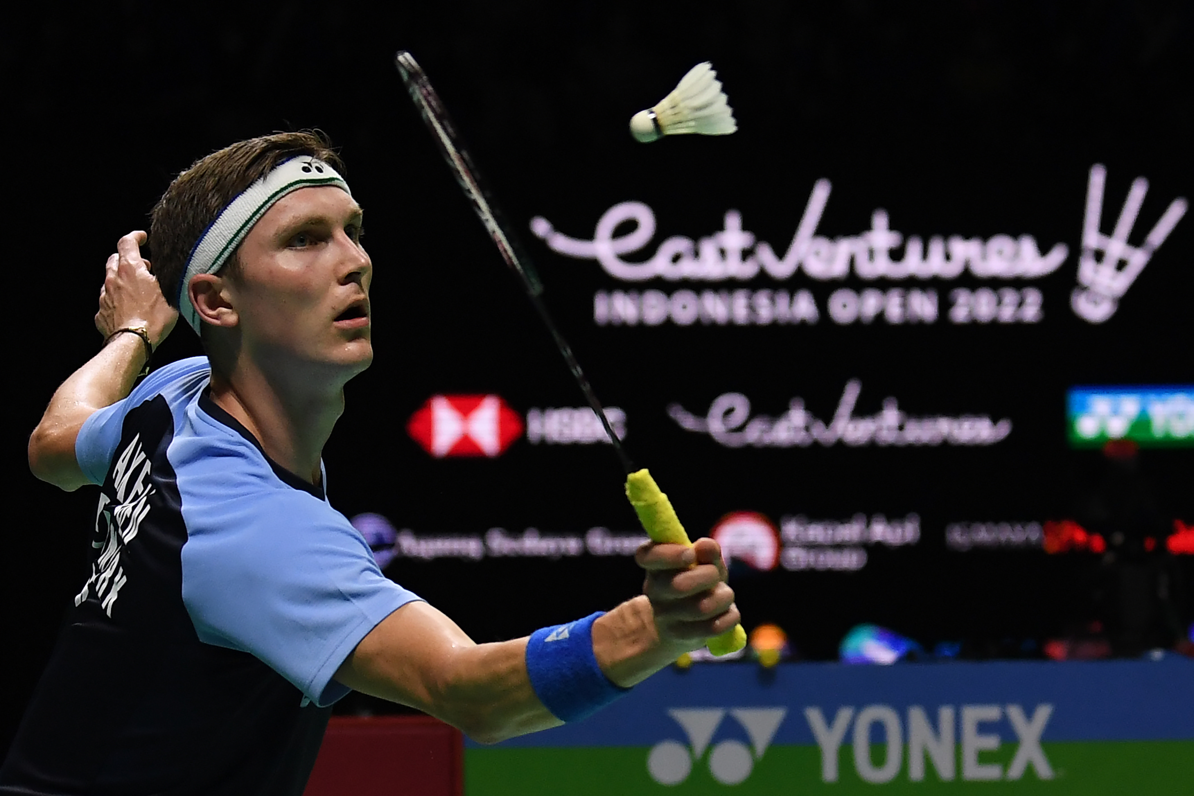 Pebulu tangkis tunggal putra Denmark Viktor Axelsen. 