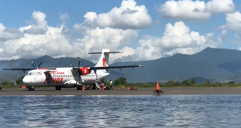 Banjir Rob Genangi Sisi Landasan Pacu Bandara Sultan Muhammad Salahuddin