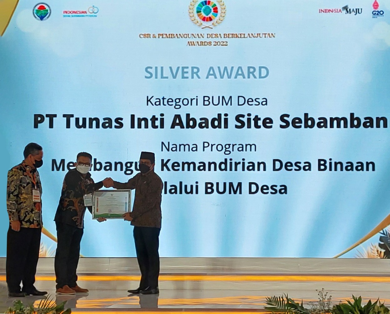 Bangun Desa Mandiri, PT TIA Raih CSR & PDB Awards 2022