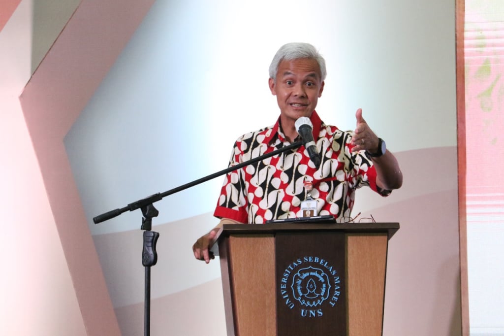 Gubernur Jateng Ganjar Pranowo menjadi pembicara dalam talkshow Peran UMKM Dalam Membangun Kemandirian Ekonomi Melalui Transformasi Digital