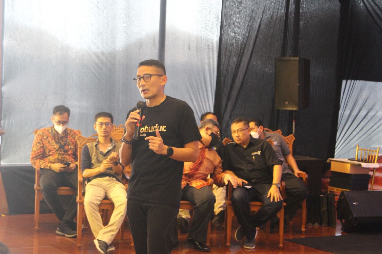 Sandiaga Salahuddin Uno ketika menghadiri Kelana Nusantara di Semarang, Jawa Tengah, Sabtu (16/7). 