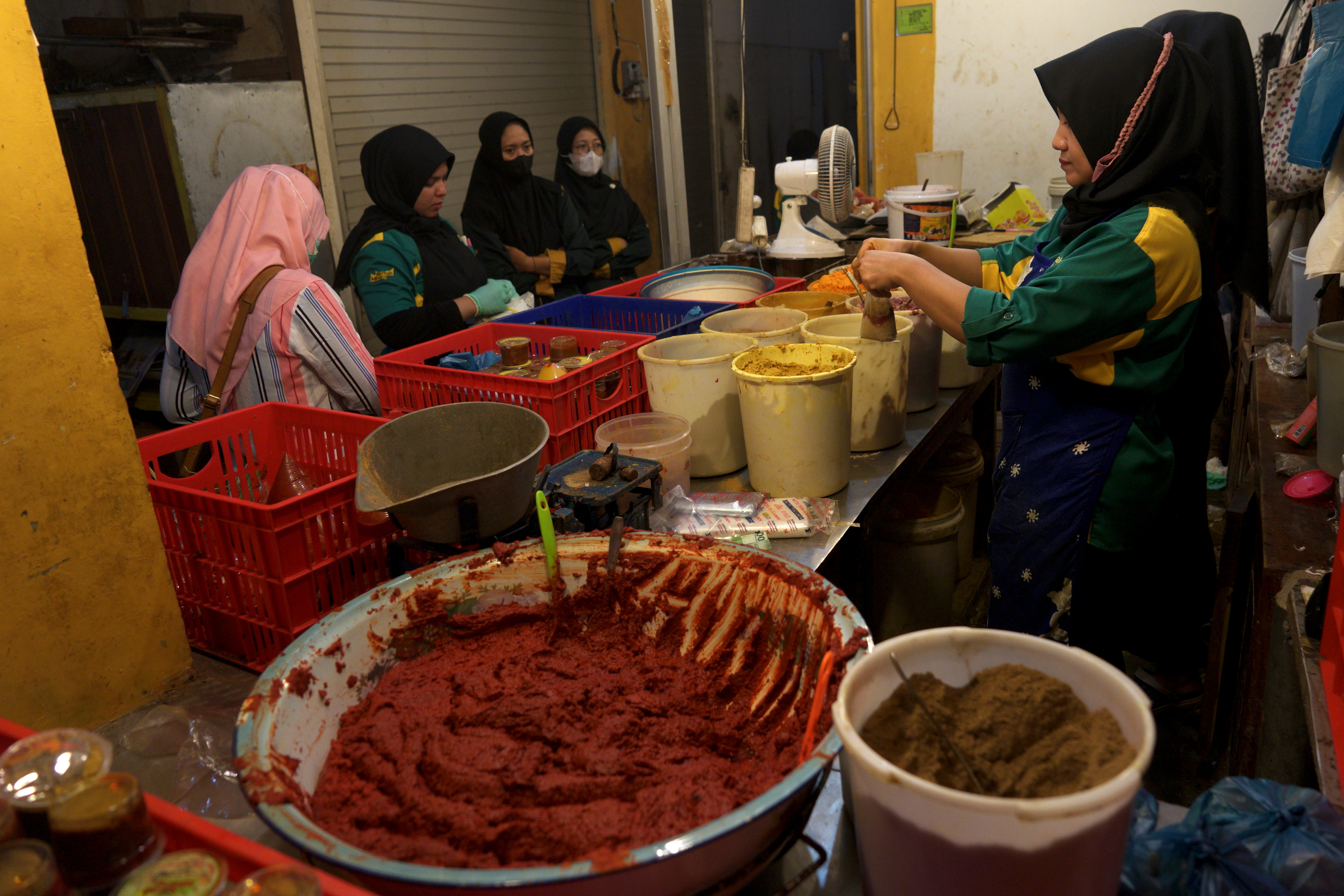 Ilustrasi penjual bumbu rendang