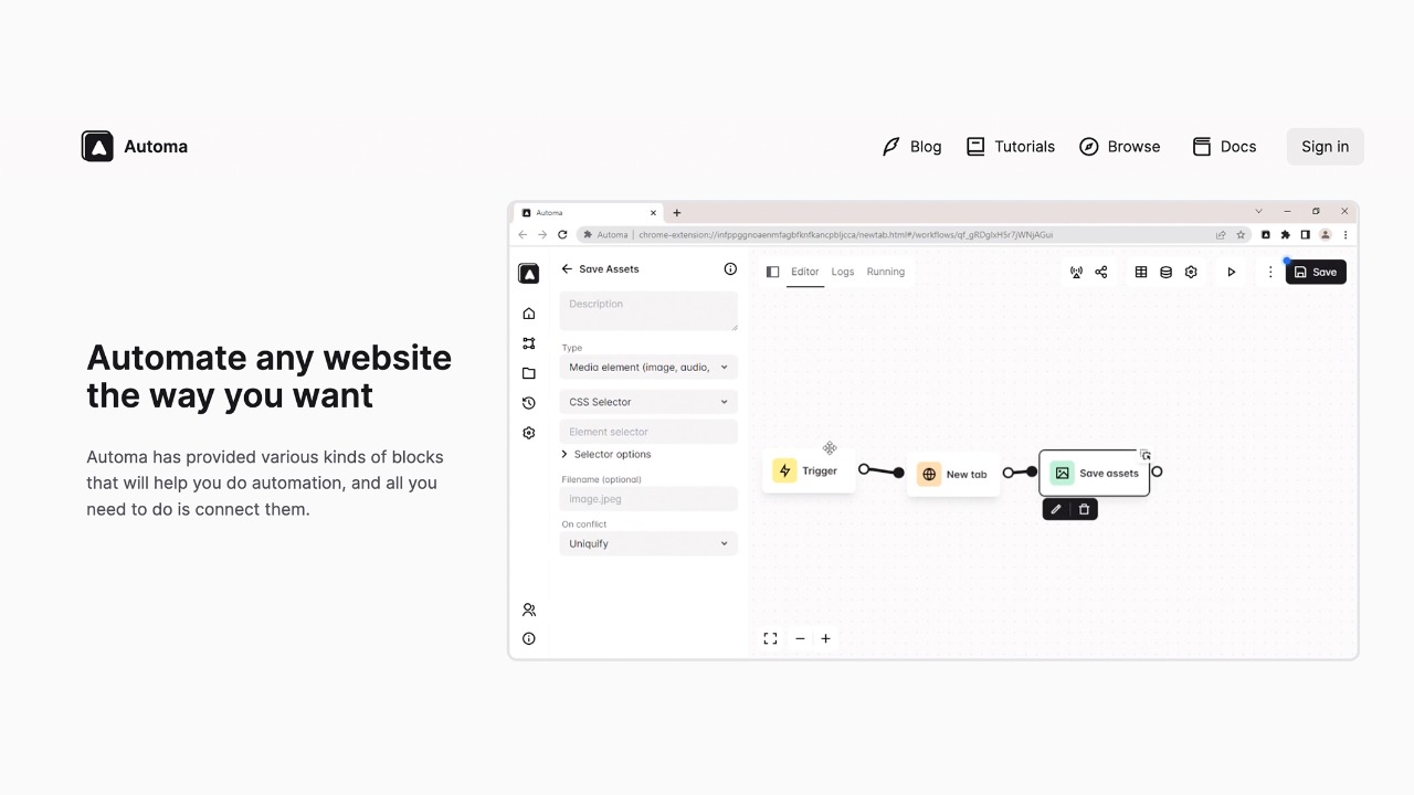 Ilustrasi penggunaan software Automa