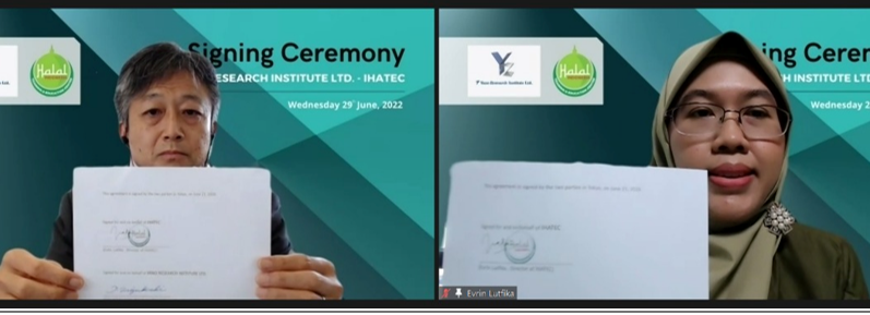 President of Yano Research Institute Ltd, Takashi Mizukoshi, dan Direktur Ihatec Evrin Lutfika. 