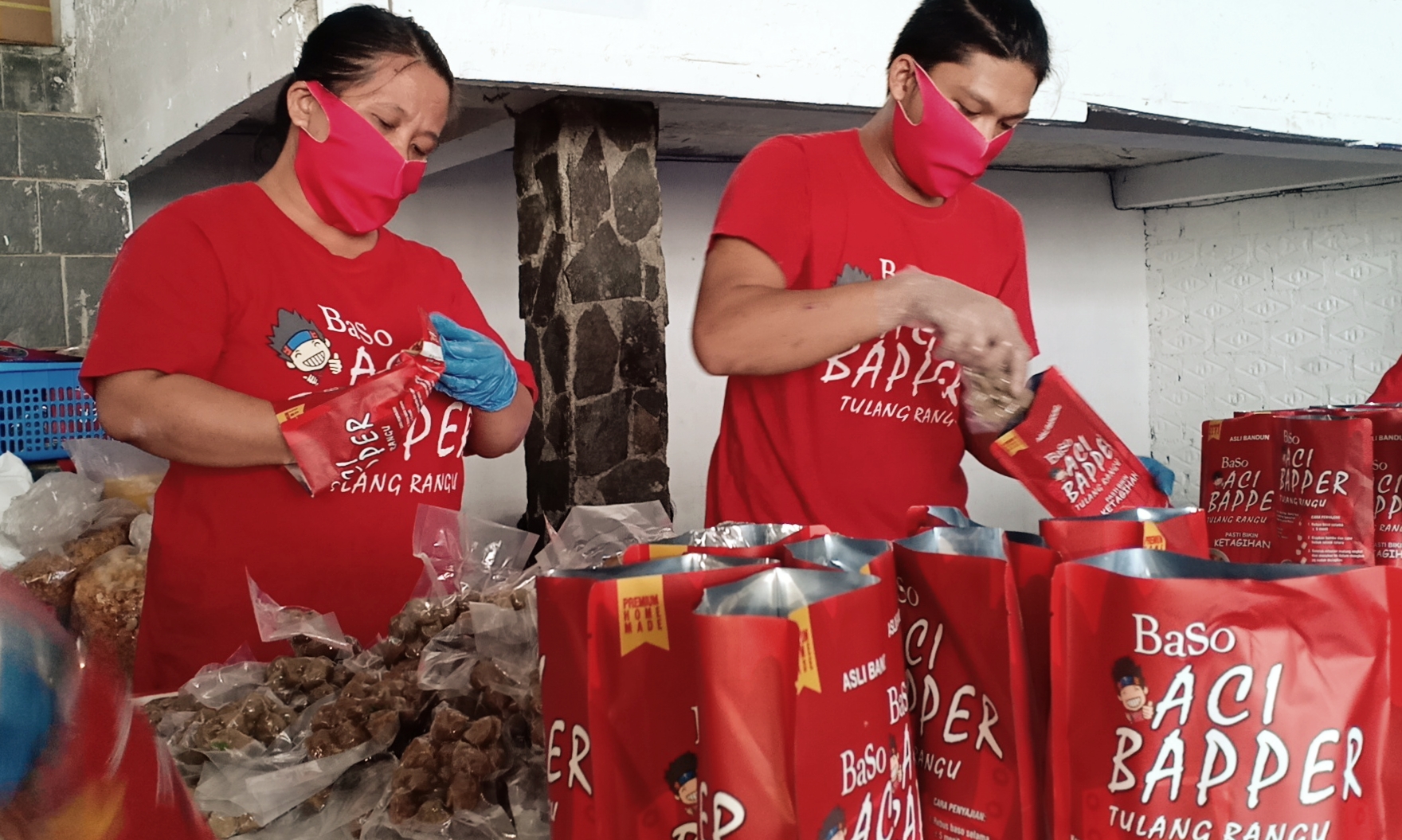 Ilustrasi pedagang bakso aci